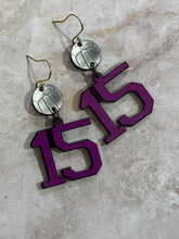 Load image into Gallery viewer, Custom Team Earrings | Custom Player Number  Earrings | Team Color Earrings