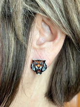 Load image into Gallery viewer, Tiger | school Spirit | black and gold | studs
