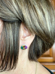 Mardi Gras stud earrings