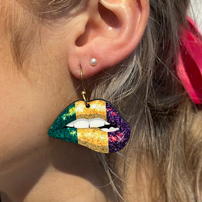 Glitter Lips | Mardi Gras | Louisiana | earrings