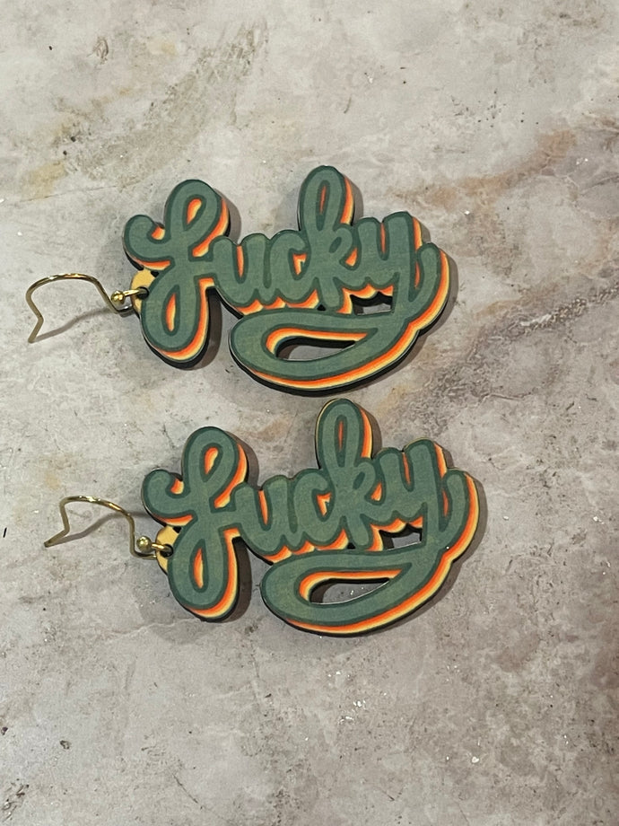 Retro Lucky | St Patrick’s | Clover | Earrings | Green