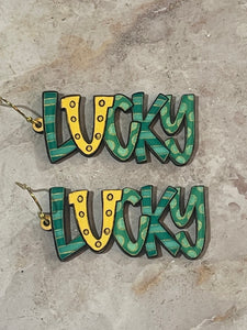 Lucky | St Patrick’s | Horseshoe | Earrings | Green