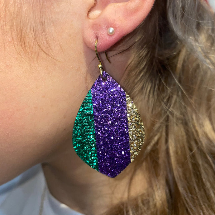 Striped Glitter | Mardi Gras | Louisiana | earrings