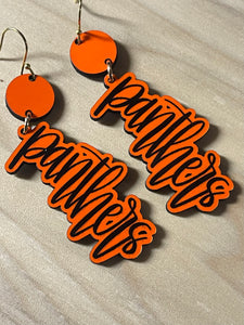 Panthers | black | orange | dangles | mascot