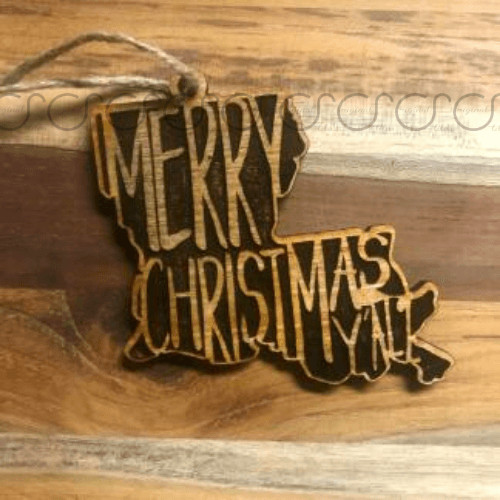 Louisiana Merry Christmas Y'All Ornament - Original Stiles