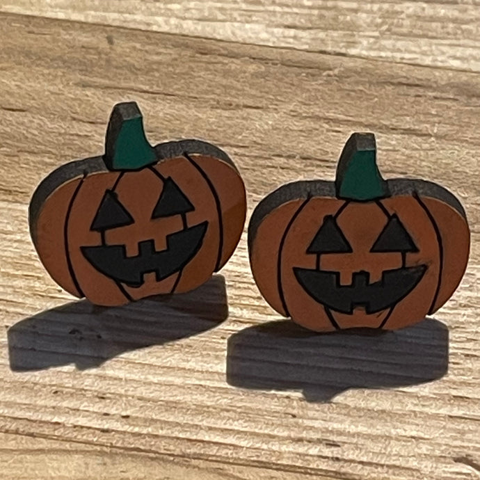 Pumpkin earrings -studs