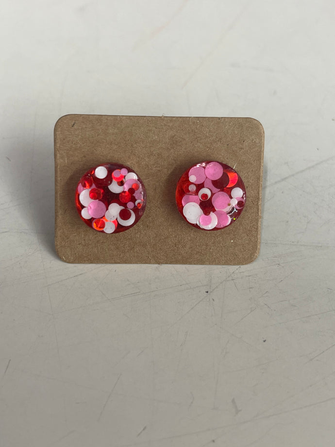 Valentine rounded stud earrings