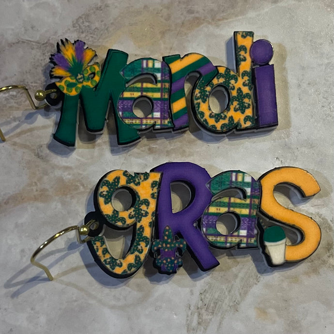 Mardi Gras Louisiana Earrings | Mardi Gras | Louisiana | crawfish