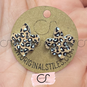 Leopard Fleur de lis Louisiana Earrings | Louisiana | crawfish