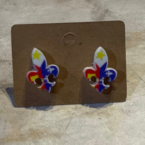 Fleur de lis Acadiana earrings -studs