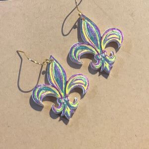 Fleur de lis Mardi Gras earrings earrings