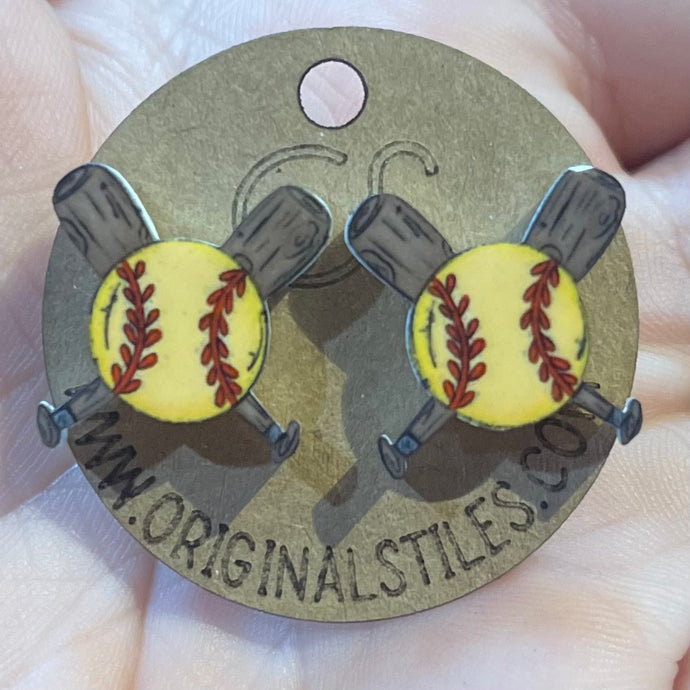 Softball stud Earrings| Sports | Louisiana