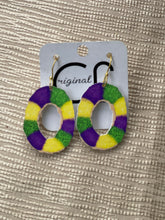 Load image into Gallery viewer, NOLA king cake earrings
