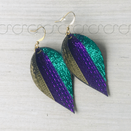 Mardi Gras Stripe Earrings - Original Stiles