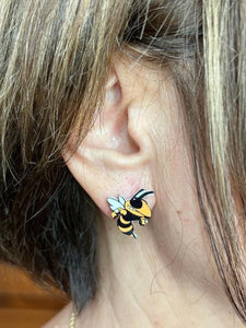 Yellow Jacket | hornet | mascot | Louisiana | earrings | striped