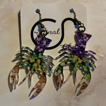 Load image into Gallery viewer, Mardi Gras Louisiana Crawfish Earrings | Mardi Gras | Louisiana | crawfish
