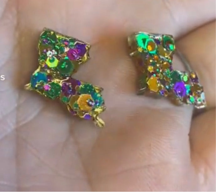 Louisiana Mardi Gras stud earrings