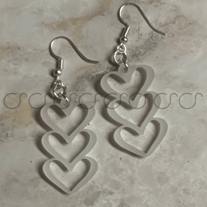 White Valentine Heart earrings style 1 - Original Stiles